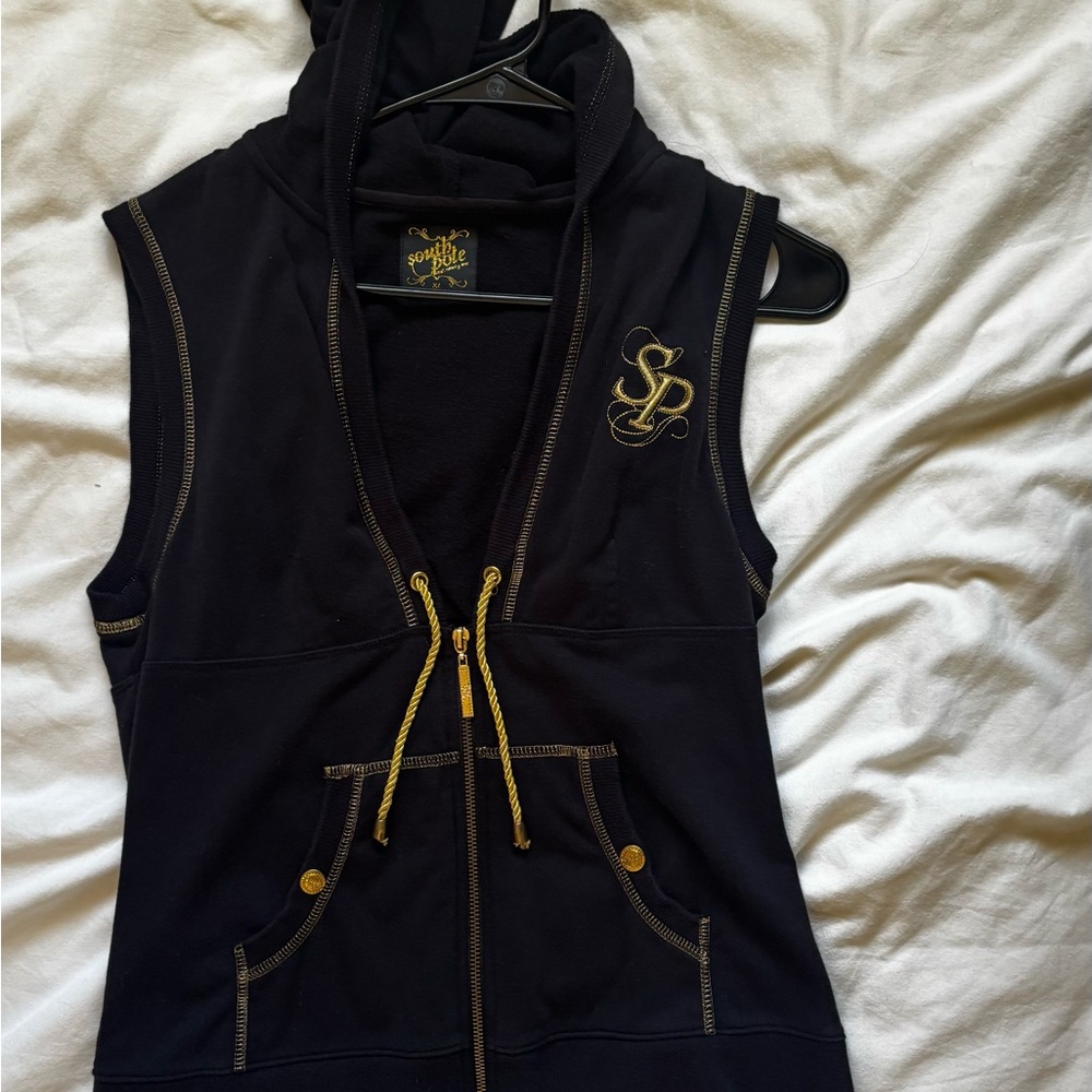 South Pole Black and Gold Vest